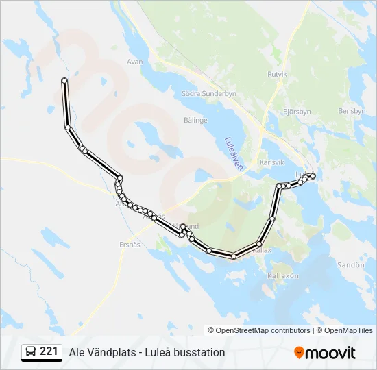 221 Bus Line Map