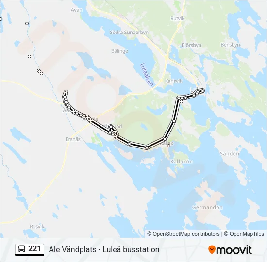 221 Bus Line Map