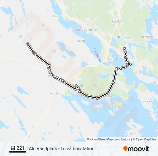 221 Bus Line Map