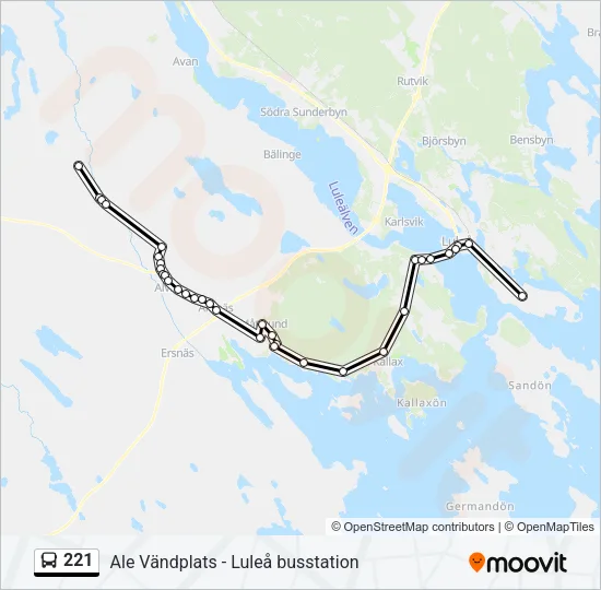 221 Bus Line Map