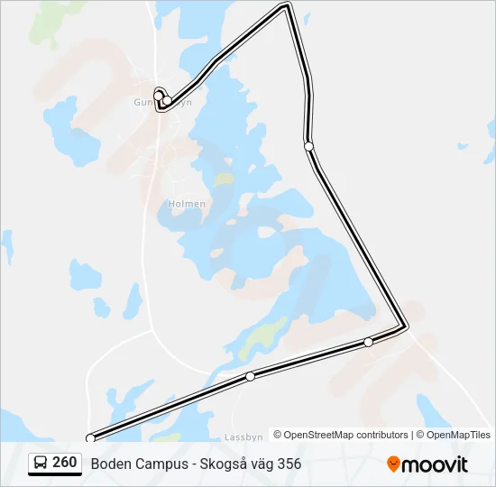 260 Bus Line Map