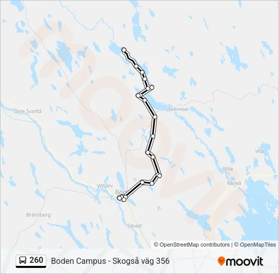 260 Bus Line Map