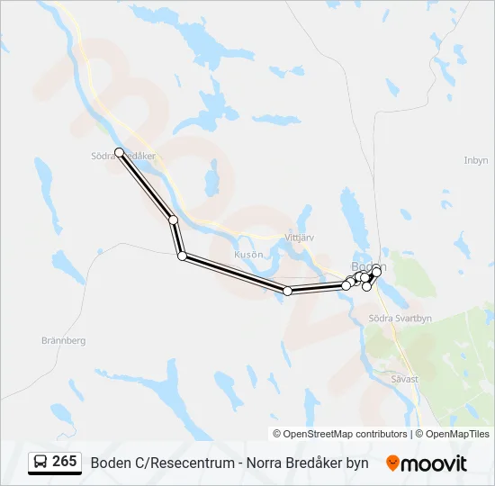 265 Bus Line Map