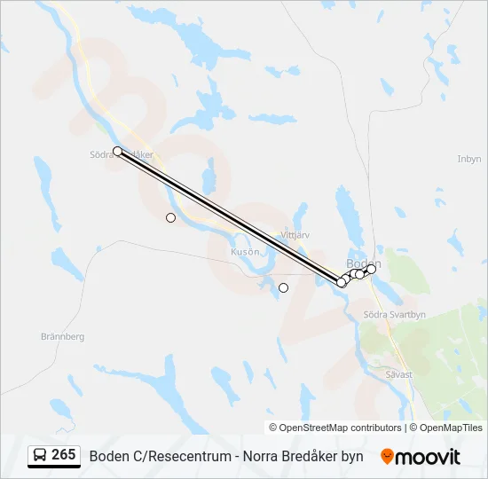 265 Bus Line Map