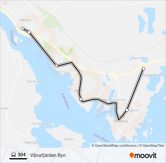 304 Route: Schedules, Stops & Maps - Vånafjärden Byn (Updated)