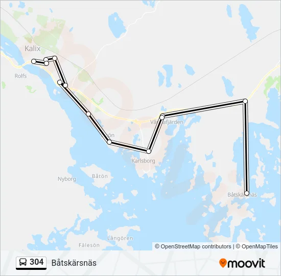 304 Bus Line Map