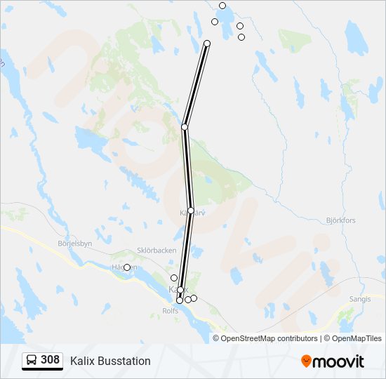 308 bus Line Map