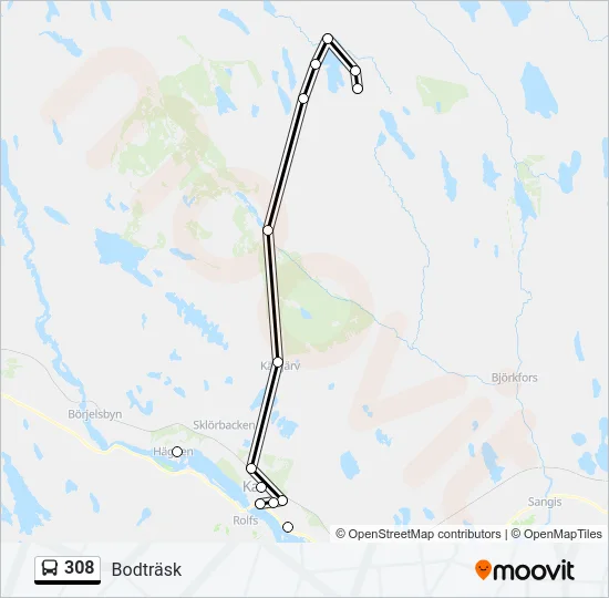 308 Bus Line Map