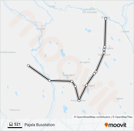 521 Bus Line Map