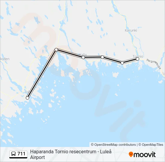 711 Bus Line Map