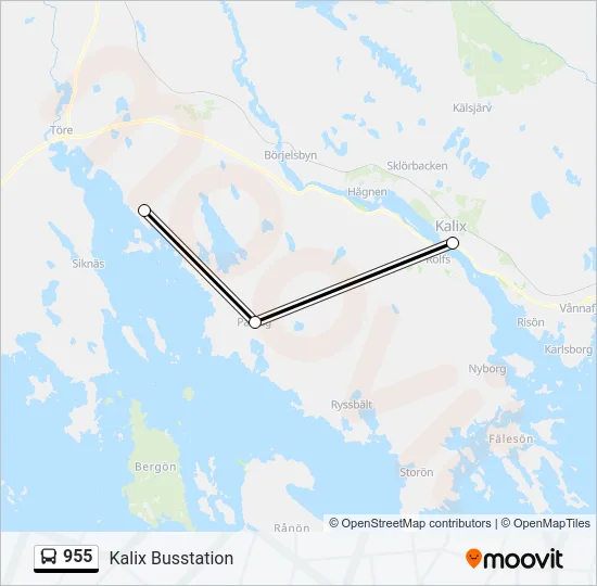 955 Bus Line Map