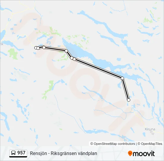 957 Bus Line Map
