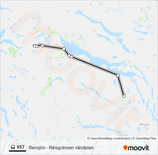 957 Bus Line Map