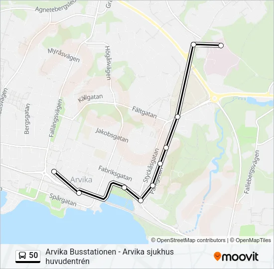 50 Bus Line Map