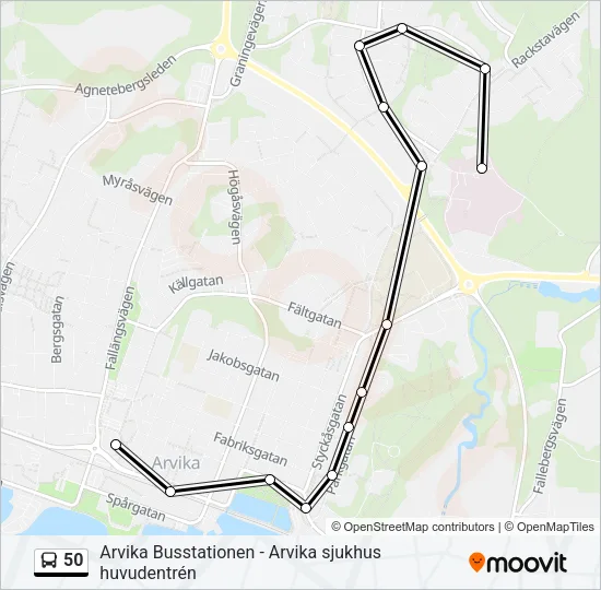 50 Bus Line Map