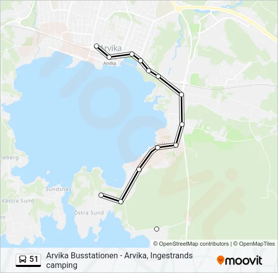 51 Bus Line Map