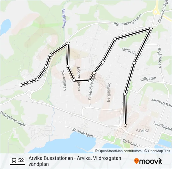 52 Bus Line Map