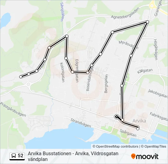 52 Bus Line Map
