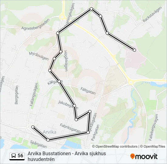 56 Bus Line Map