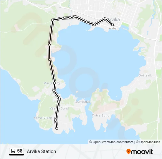 58 Bus Line Map