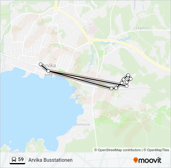 59 Bus Line Map