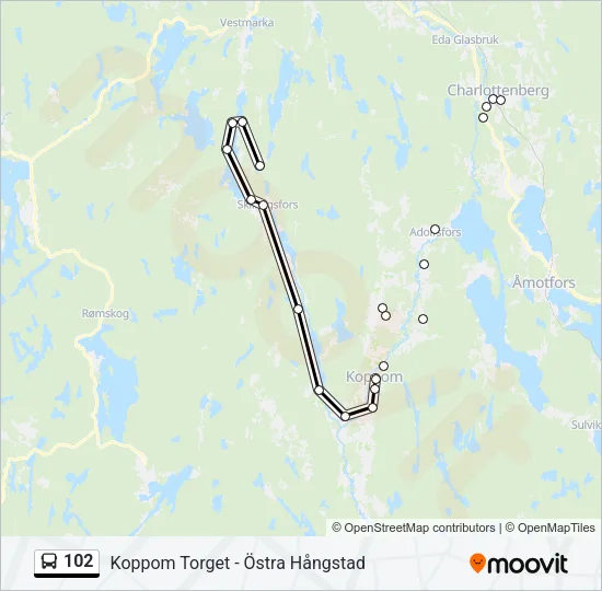 102 Bus Line Map