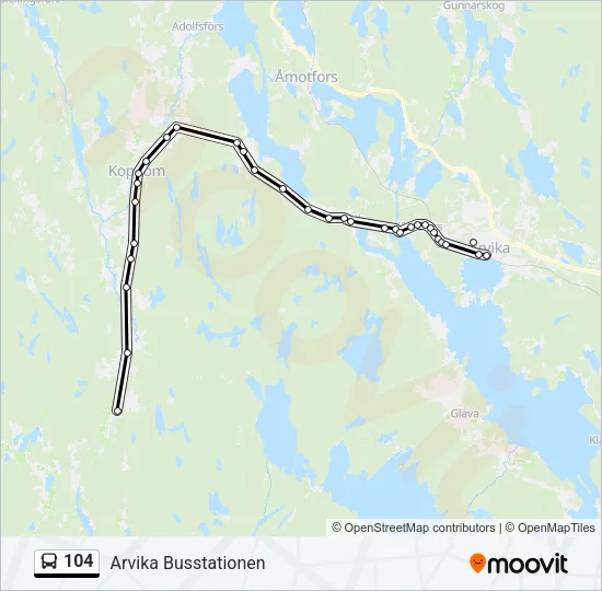 104 Bus Line Map