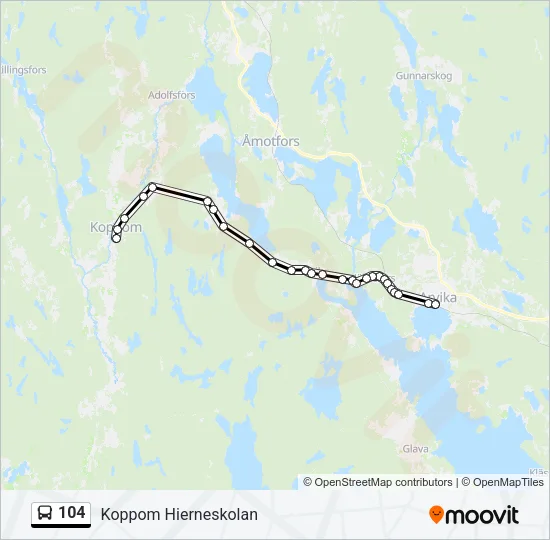 104 Bus Line Map