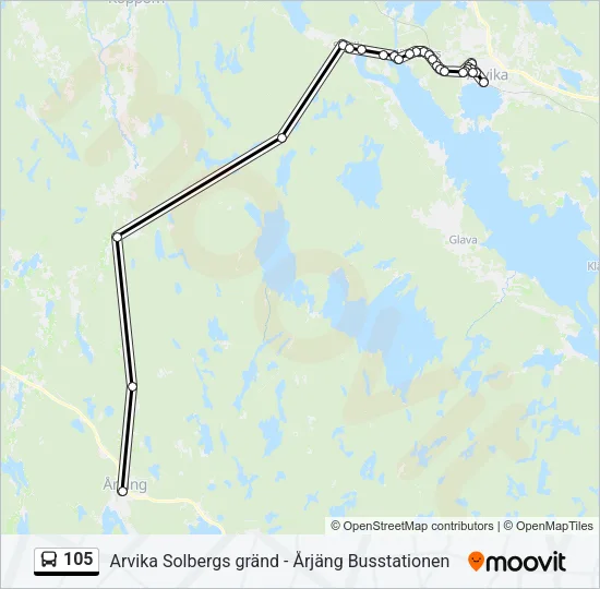 105 Bus Line Map