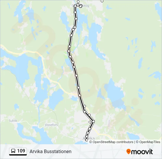 109 Bus Line Map