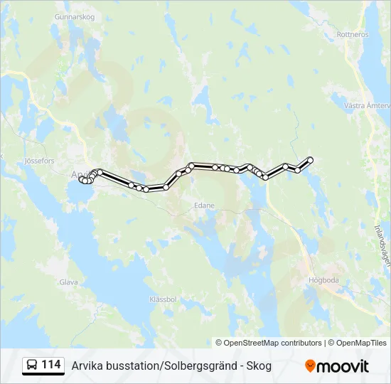114 Bus Line Map