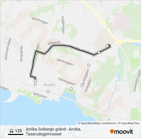 125 Bus Line Map