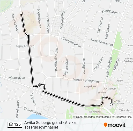 125 Bus Line Map