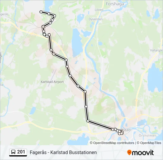 201 Bus Line Map