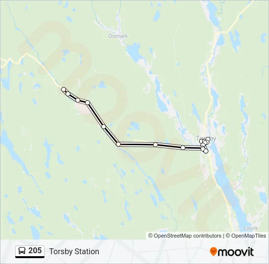 205 Bus Line Map