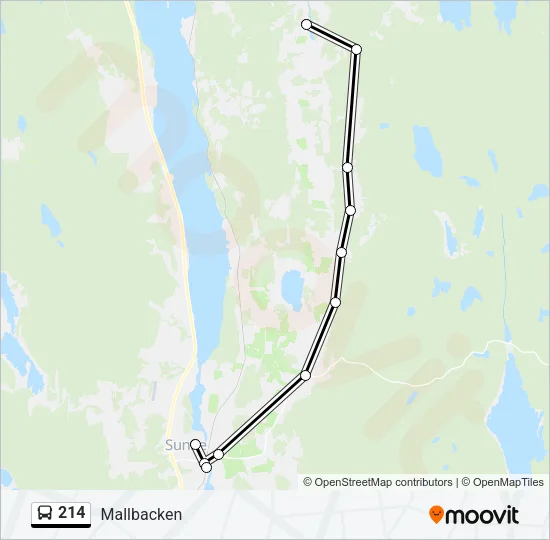 214 Bus Line Map