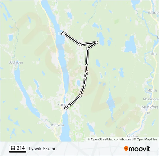 214 Bus Line Map