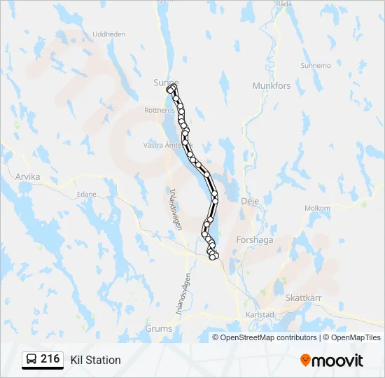 216 Bus Line Map