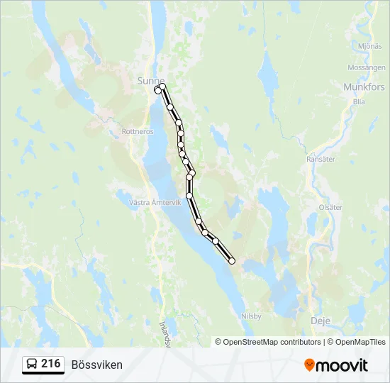 216 Bus Line Map