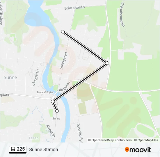 225 Bus Line Map