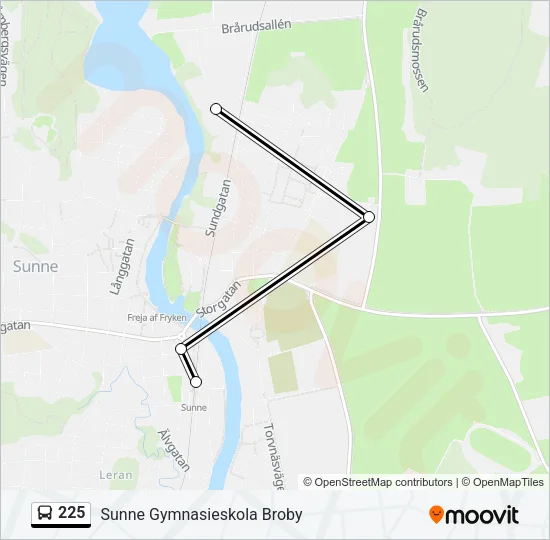 225 Bus Line Map
