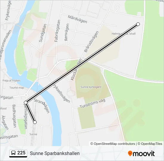 225 Bus Line Map