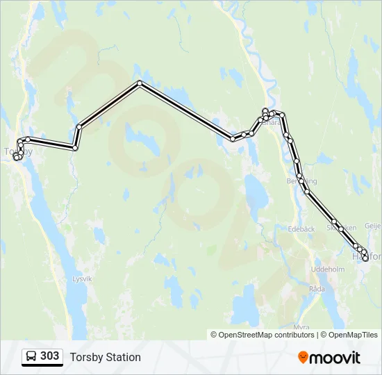 303 Bus Line Map