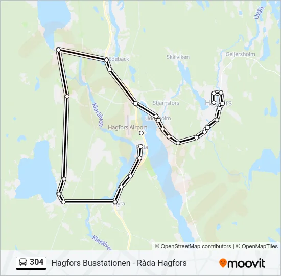 304 Bus Line Map