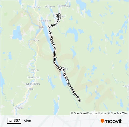 307 Bus Line Map
