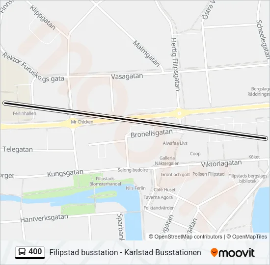400 Bus Line Map