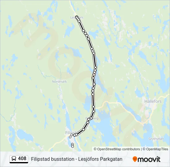 408 Bus Line Map
