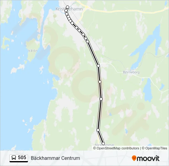 505 Bus Line Map