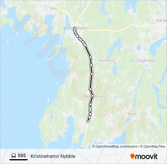 505 Bus Line Map