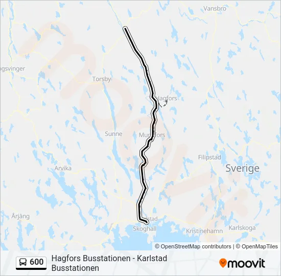 600 Bus Line Map